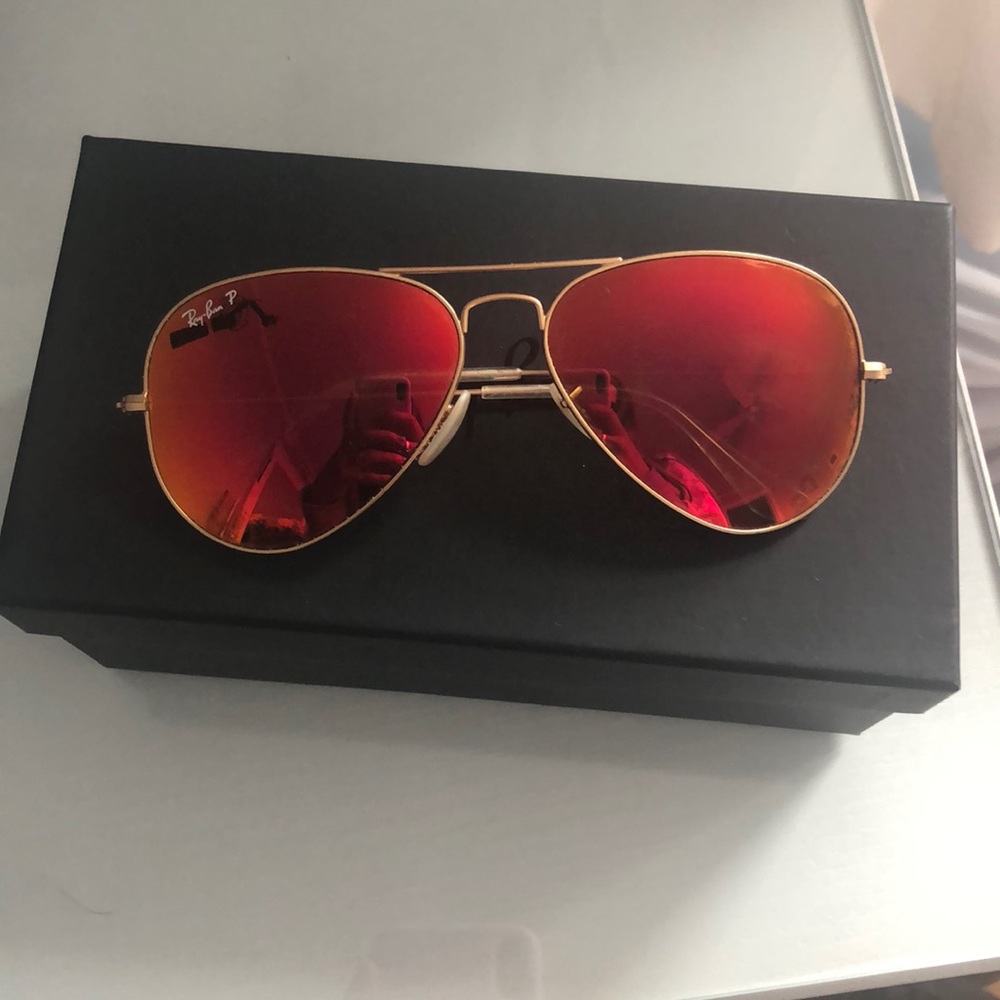 RAY BAN ORANGE AVIATORS